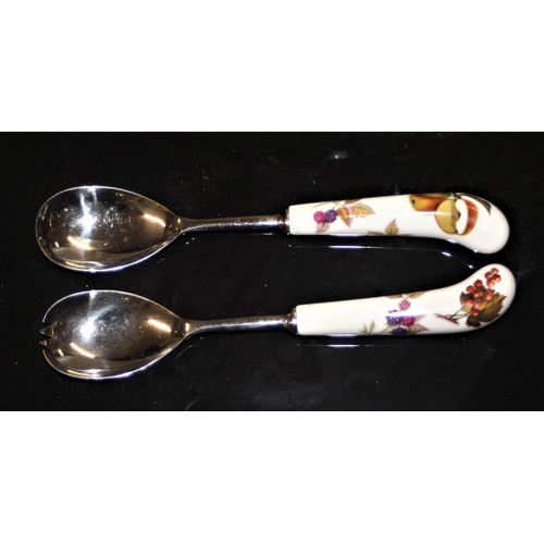 249 - To Royal Worcester Evesham Design  Salad Servers