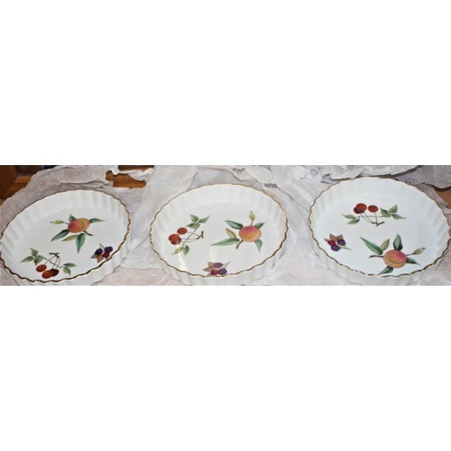 248 - Three Royal Worcester Evesham Design Flat Dishes