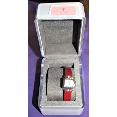 26 - BNIB Ladies' DKNY Wristwatch with Red Strap