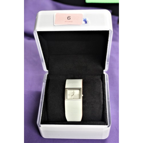 34 - BNIB Ladies' DKNY Wrist Watch with White Strap