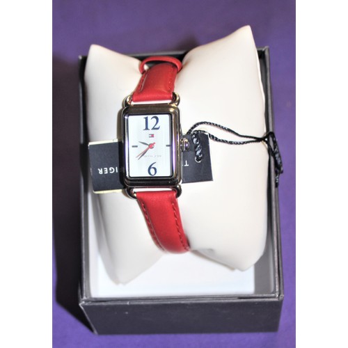 37 - BNIB Tommy Hilfiger Ladies' Wrist Watch with Red Strap