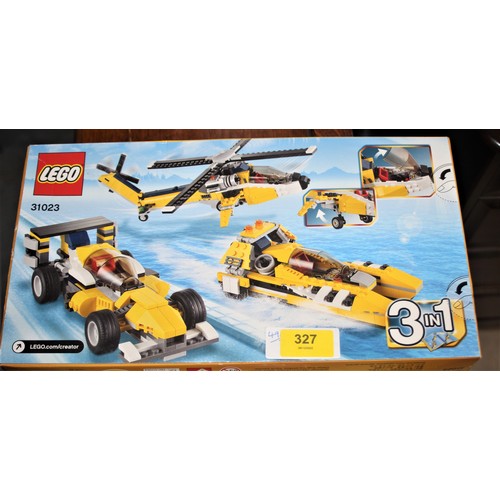 327 - Lego Creator Three in One Set No 31023 in Sealed Box (never been opened)