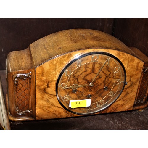 297 - Vintage Oak-Cased Mantle Clock