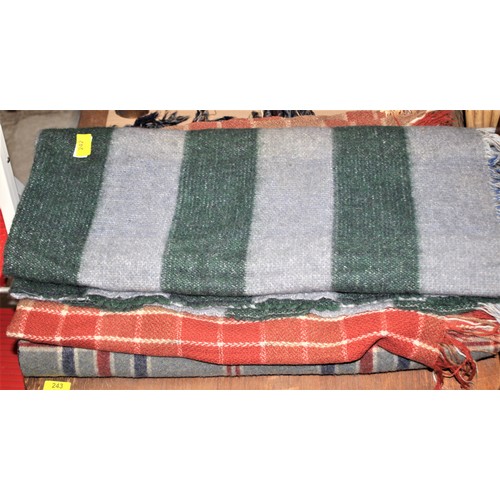 242 - Three Woollen Blankets:  1 x Small, 2 x Medium Sized