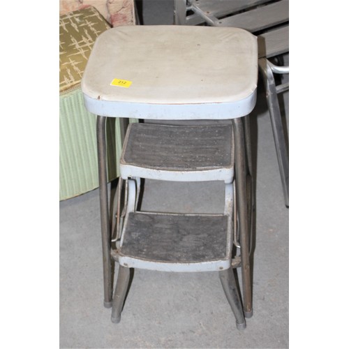 212 - Vintage Metal Kitchen Step-stool