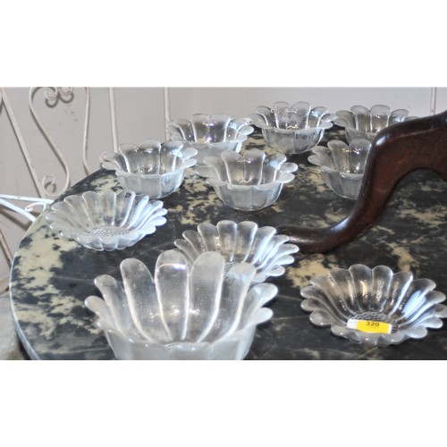 320 - Ten Dartington Crystal Glass Flower Head Design Dessert Bowls including a Large Trifle Bowl
This lot... 