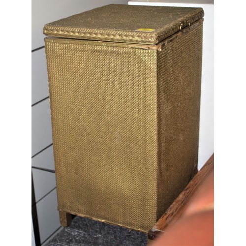 266 - Lloyd Loom Style Linen Box in Old Gold