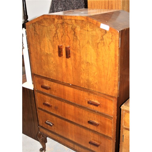 278 - Walnut Tallboy, Twin Pedestal Dressing Table and Stool