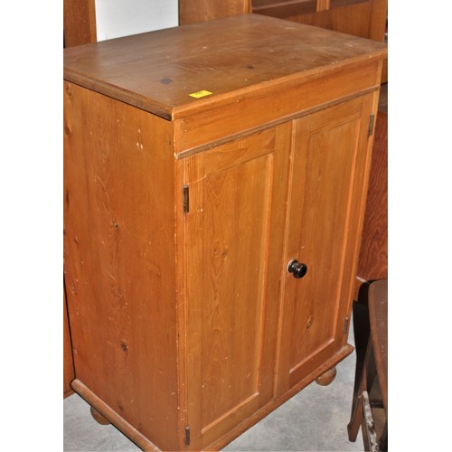 63 - A Mid-Century Oak and Plywood Tallboy having Two Wide Drawers over a Three-Shelf Cupboard - Some Ven... 