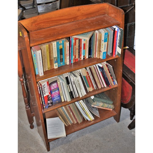 199 - Small Polished Teak Four-Shelf Bookcase Plus Assortment of Books Relating Mainly to Music History