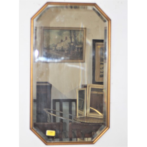 246 - Hexagonal Gilt-Framed Beveled Edge Wall-Mirror