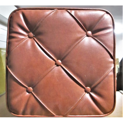 271 - Small Brown Faux-Leather Foot Rest