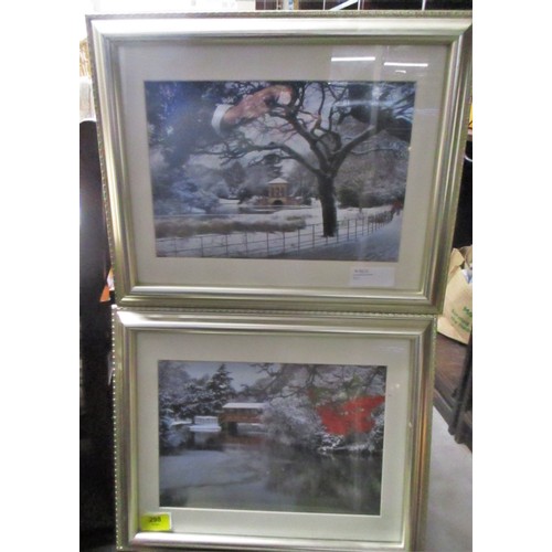 298 - Two Framed Prints of the Lake at Birkenhead Park