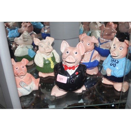 321 - Set of Five Wade Nat West 1980's Piggy Banks:  Sir Nathanial, Lady Hilary, Maxwell, Annabel and Wood... 