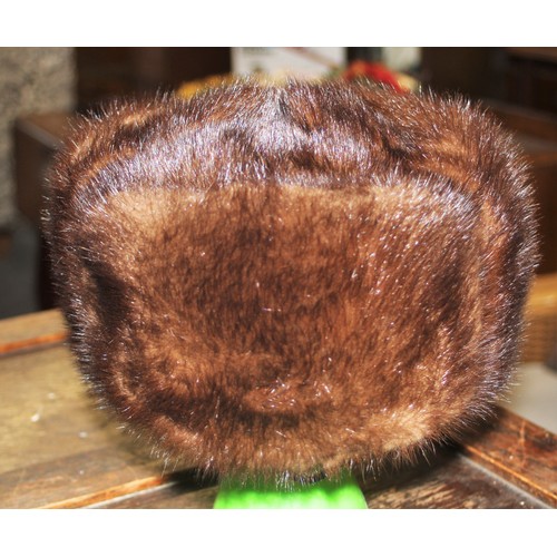 71 - Eastern European Fur Hat Made with Quilted Interior - for Manufacturer's Logo see Photographs