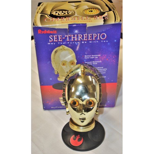 15 - Bix Star Wars Trilogy Collection See-Threepio Authentic Miniature Helmet  with Light Up eyes