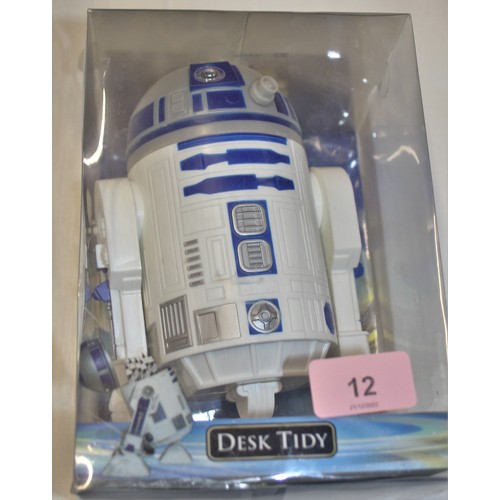 12 - Boxed Official Star Wars R2D2 Desk Tidy- Grosvenor 1990s