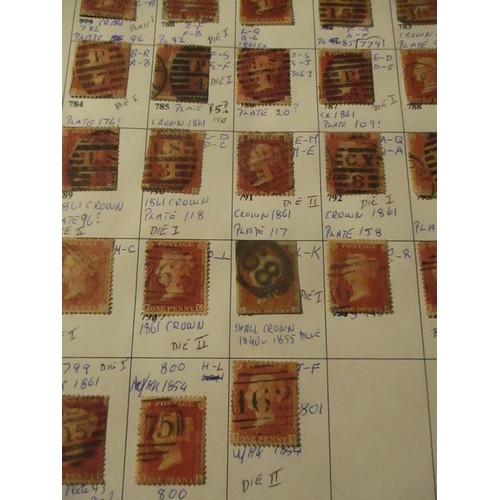 17 - An A4 Folder Collection of approximately 248 GB Penny Red Stamps (1851-1861)

These are carefully mo... 