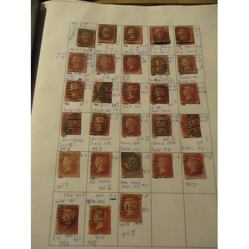 17 - An A4 Folder Collection of approximately 248 GB Penny Red Stamps (1851-1861)

These are carefully mo... 