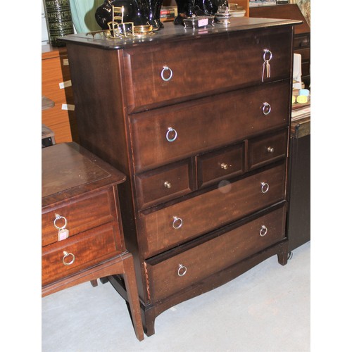 56 - A Stag Chest of Drawers (some Handles have been replaced) - Two Wide on Three Narrow on Two Wide Dra... 