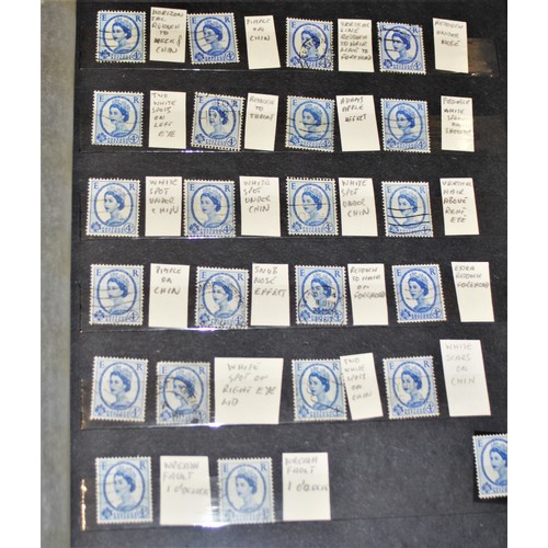 2 - One A4 Stock Book of Great Britain Low Value Wilding QEII Definitive (1d to 4d) incuding some with i... 