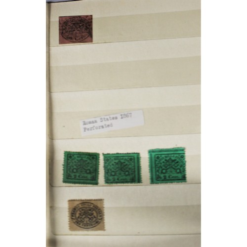 8 - A6 Stockbook of Roman States Stamps (approx 40, German State of Saxony and Hamburg, Hanover (1850), ... 