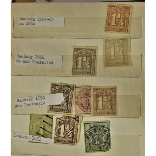 8 - A6 Stockbook of Roman States Stamps (approx 40, German State of Saxony and Hamburg, Hanover (1850), ... 