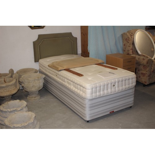 187 - A Relyon Single Divan Bed Base with a John Lewis Luxury Pocket Seasonal Turned Mattress (1200 SPring... 