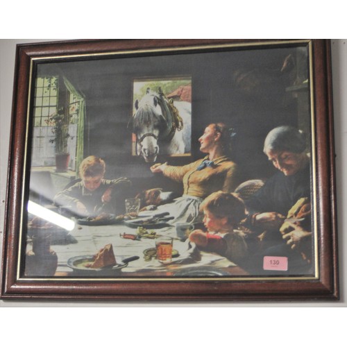 189 - Framed Print of a Dinner Table Scene (on a Farm)