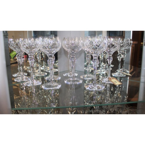 13 - Set of Eight Good Quality Tall-Stemmed Drinking Goblets