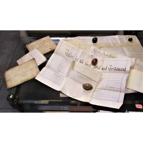 66 - A Selection of Six early 19th Century Indentures and Wills