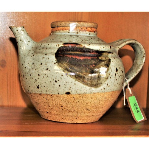 56 - A Studio Pottery Tea Pot with Stamped Initials 