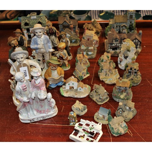 85 - Large Collection of Ornamental Cottages (Mainly Resin) and Ceramic/Pottery People