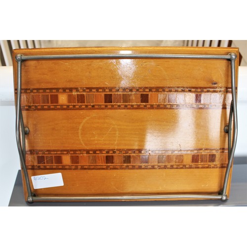 125 - New Zealand Sovereign Sherry Tray with Inlaid Marquetry of Assorted New Zealand Timbers