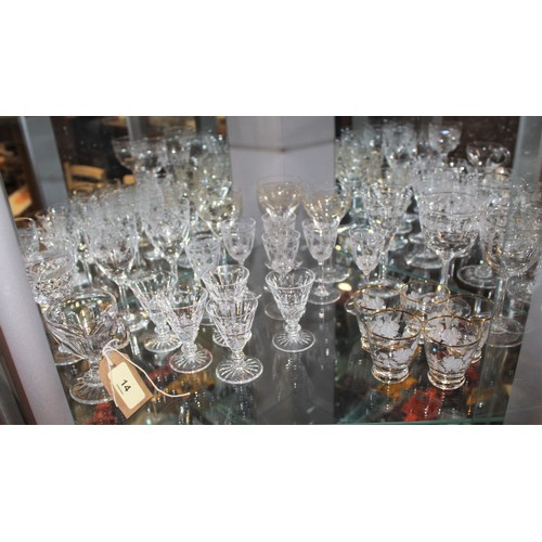 136 - Assorted Drinking Glasses including Some Finely Etched