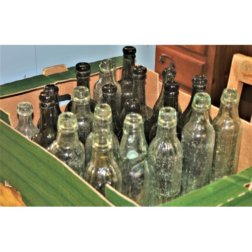 151 - Eighteen Antique Glass Bottles relating to Liverpool including Heineken White & Co, Snowdrop, Botani... 