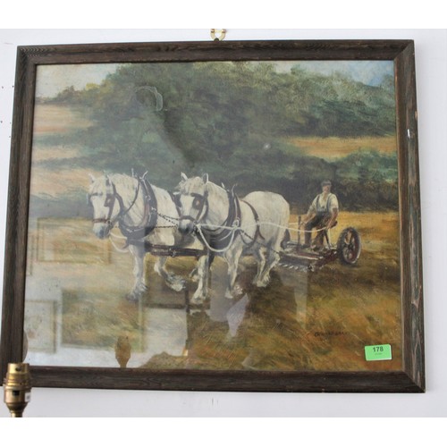 179 - Framed Oil Under Glass by Edward Lake 