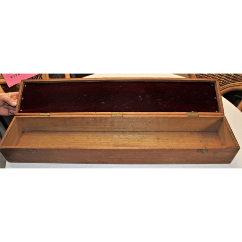 200 - Long Wooden Box with hinged lid 30