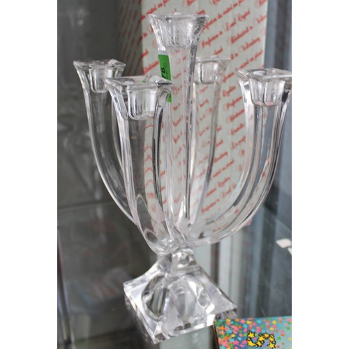 176 - Boxed Nachtmann Crystal 5-Branch Candle Stick