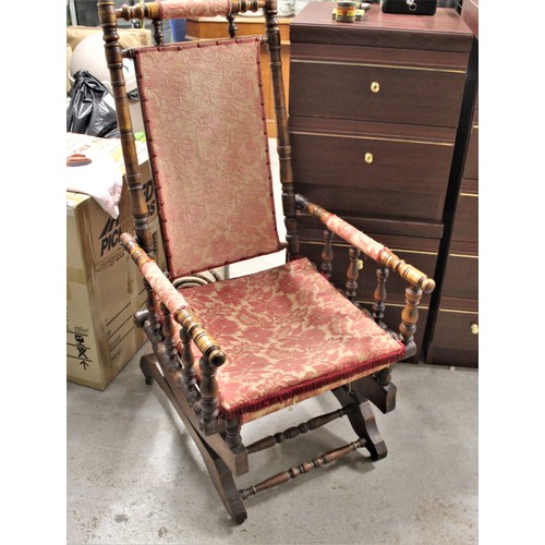 105 - American Rocking Chair (Needs Re-Upholstery)