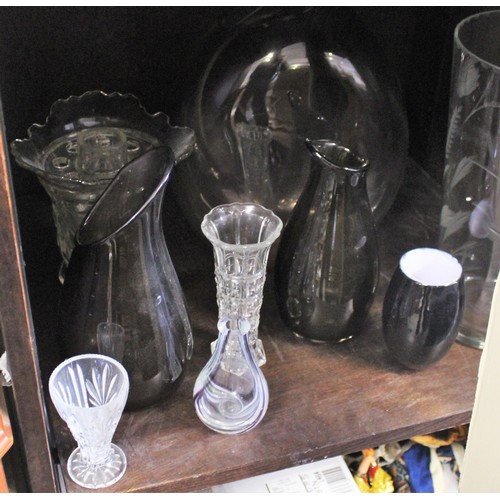 61 - Large Collection of Vases including a Three-Footed Rose Bowl, Coloured Glass Vases, etc
Not for post... 