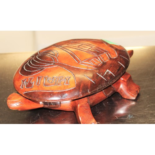 114 - A Carved Wooden Bowl in Shape of a Turtle (Haiti)