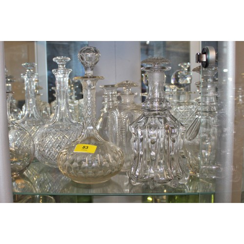 83 - Seven Decanters (Two without Stoppers)