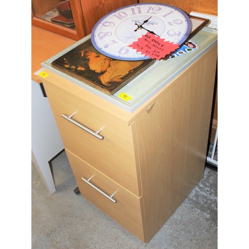 90 - Two-Drawer Wooden Filing Cabinet