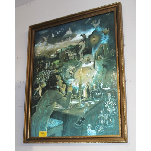 109 - A Framed (Under Glass) Hans Christian Andersen Foil Artwork