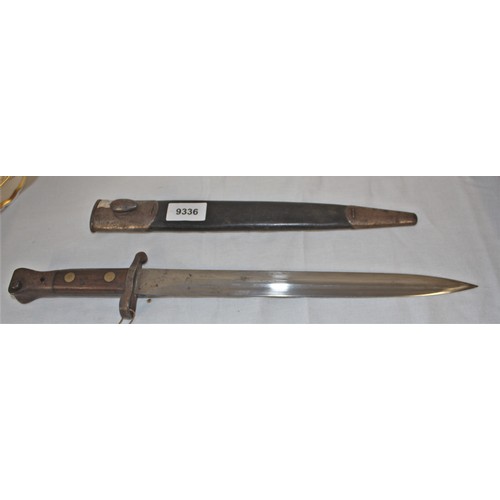 226 - British Pattern Lee-Metford 1888 Bayonet and Leather Scabbard