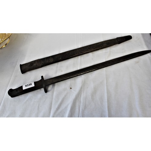 228 - 1907 Pattern Bayonet in a Leather Scabbard approx 22