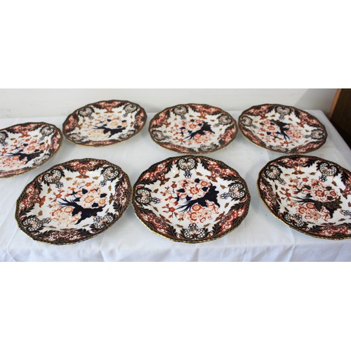 242 - Seven Crown Derby Imari Plates approx. 9