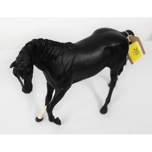 253 - Ceramic Horse (Matt Black) - approx 7