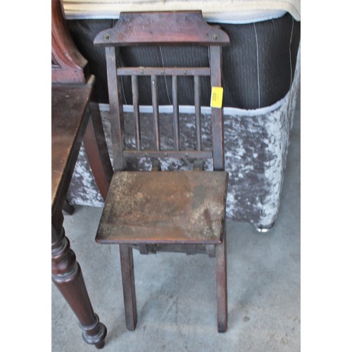 259 - Child's Folding Mahogany Chair - Requires Dowel Repair